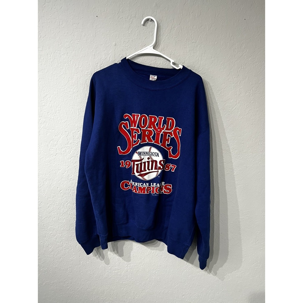 Vintage National Screenprint 1987 World Series Champions Minnesota Twins Top XL